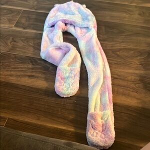 Kids Rainbow Plush Scarf